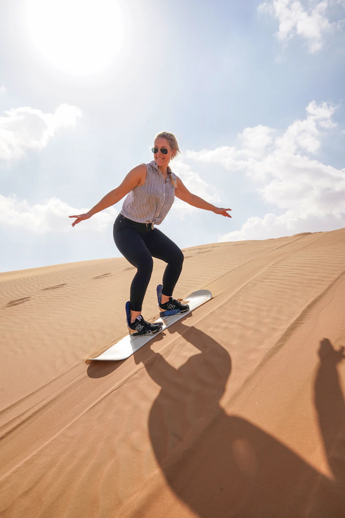 Morning Desert Safari Dubai: Dune Bashing, Sand Boarding, Camel Ride with Brunch Ticket