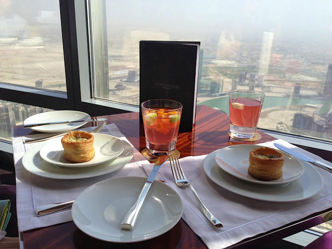 Dine experience at Burj Khalifa - Atmosphere with Discover Dubai by Night Ticket