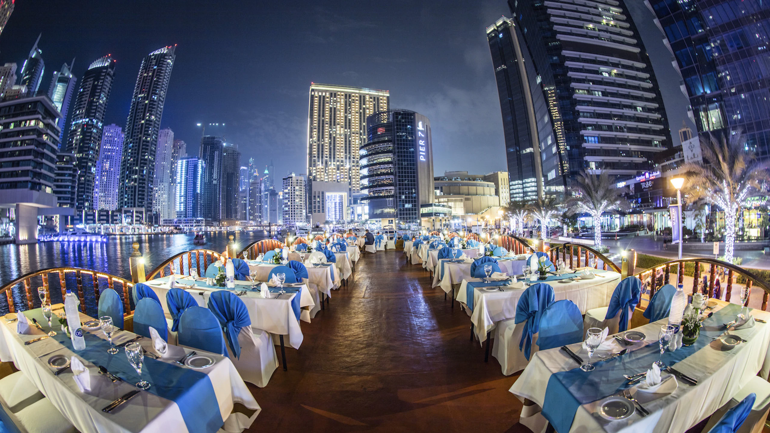 Sunset Dinner Dhow Cruise at Dubai Marina Location