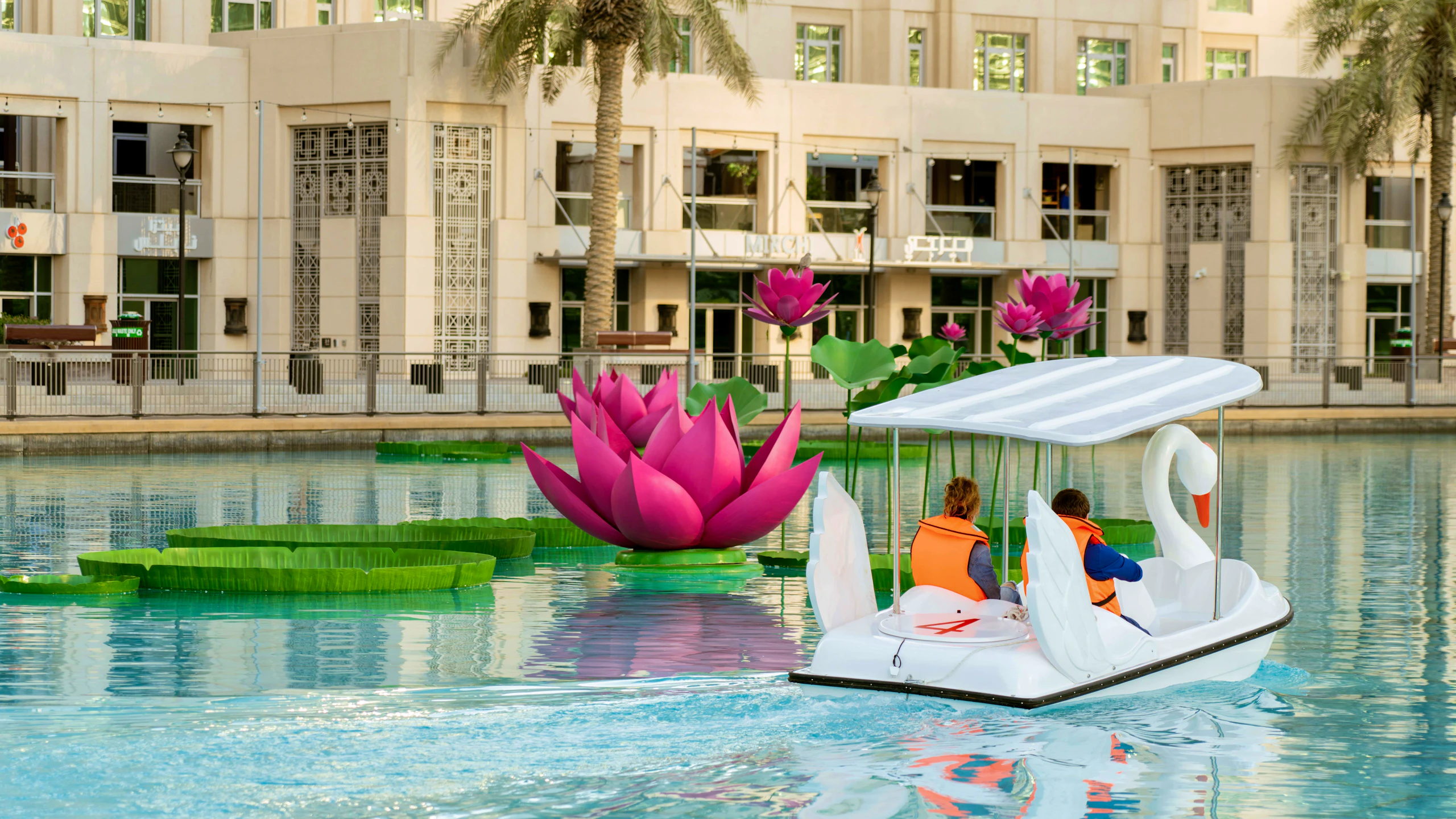 Dubai Fountain Pedal Swan Boats Location